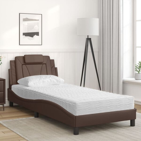 vidaXL Bed "Viana" met matras kunstleer bruin 80x200 cm
