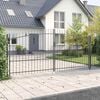 vidaXL Dubbele Poort met slot Grijs 400 x 199.5 cm Staal