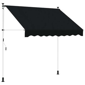 vidaXL Handmatig uitschuifbare luifel Zwart 300 cm