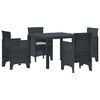 vidaXL Tuin Eetset 5 st Antraciet Polypropyleen