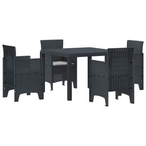 vidaXL Tuin Eetset 5 st Antraciet Polypropyleen