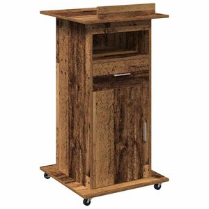 vidaXL Podium met lade met plank Oudhout 55 x 55 x 107 cm Bewerkt hout