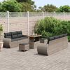 vidaXL Tuin Sofa Set met kussen met opslag 10 pcs Grijs poly rattan
