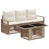 vidaXL Tuinbankenset 4 st Beige en Cr&egrave;me Wit poly rattan