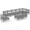 vidaXL 9-delige Loungeset massief grenenhout grijs