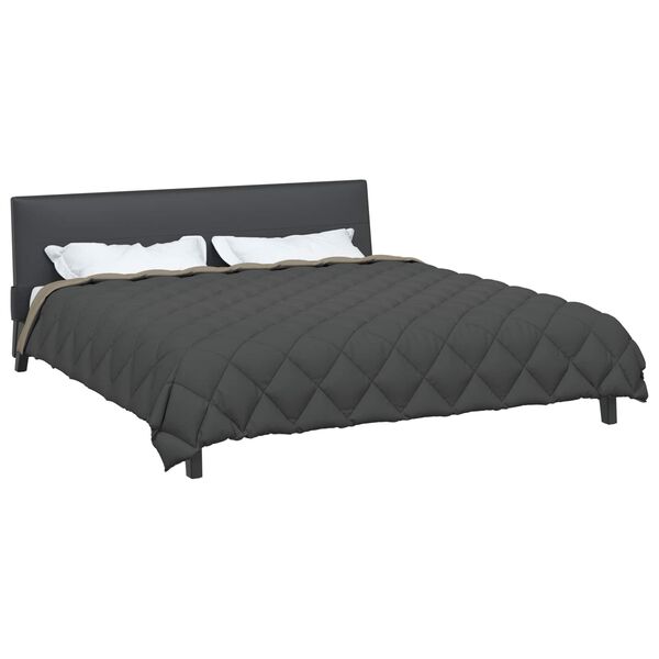 vidaXL Winter Dekbed Lichtgrijs en Antraciet 240 x 260 cm Microfiber