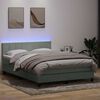 vidaXL Boxspring met matras en LED fluweel lichtgrijs 140x210 cm