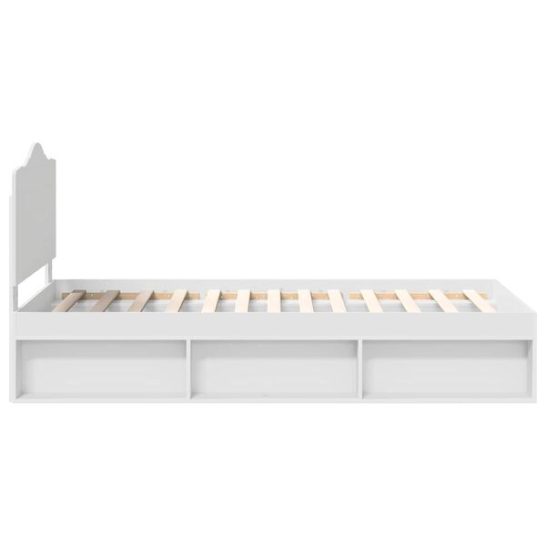 vidaXL Bedframe met hoofdeinde Wit 75 x 190 cm Massief grenenhout