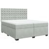 vidaXL Boxspring met matras fluweel lichtgrijs 200x200 cm