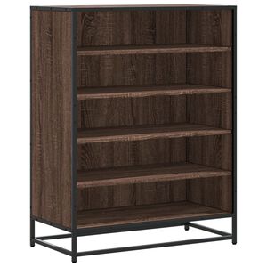 vidaXL Schoenenkast 75x38x97,5 cm bewerkt hout en metaal bruin eiken