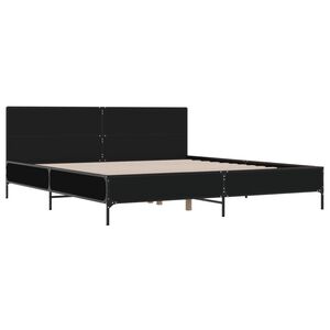 vidaXL Bedframe bewerkt hout metaal zwart 180x200 cm