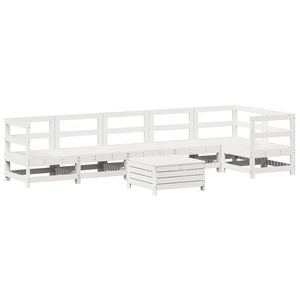 vidaXL 7-delige Loungeset massief grenenhout wit