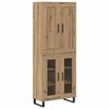 vidaXL Hoge kast Artisan Eiken 69,5 x 34 x 180 cm Bewerkt hout