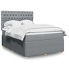 vidaXL Boxspring met matras stof lichtgrijs 160x200 cm