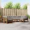 vidaXL Buiten bankenset met kussen 6 pcs Natuurlijk en Lichtgrijs