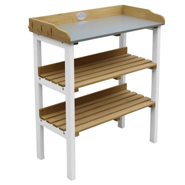 AXI Oppottafel met 2 opbergschappen bruin en wit