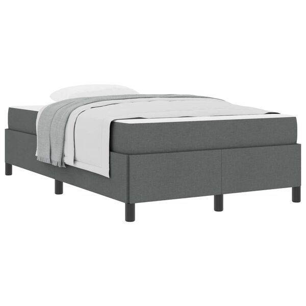 vidaXL Boxspringbed Donkergrijs 120 x 200 cm Stof