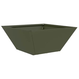 vidaXL Tuin Bloempot Olijf Groen 35 x 35 x 15 cm Koudgewalst staal