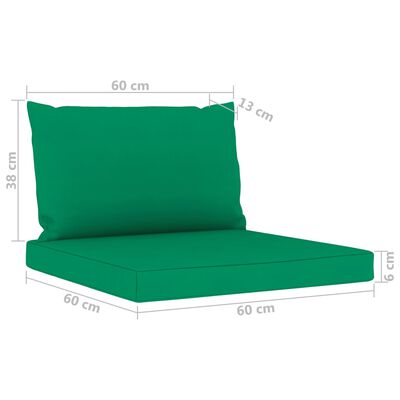 vidaXL 6-delige Loungeset met groene kussens geïmpregneerd grenenhout