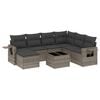 vidaXL 8-delige Loungeset met kussens poly rattan grijs