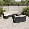vidaXL 11-delige Loungeset met kussens poly rattan zwart
