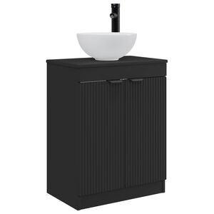 vidaXL Badkamermeubel met Wasbak Zwart 54 x 35 x 83 cm Bewerkt hout