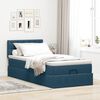 vidaXL Ottoman bed met matras en LED's 90x190cm fluweel donkerblauw