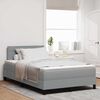 vidaXL Boxspring bed met matras met LED Lichtgrijs 120 x 190 cm Stof