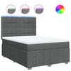 vidaXL Boxspring met matras stof donkergrijs 140x200 cm