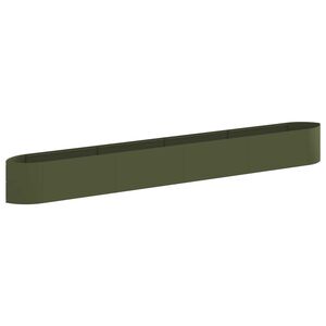vidaXL Verhoogd Tuinbed Olijfgroen 380 x 40 x 40 cm Staal