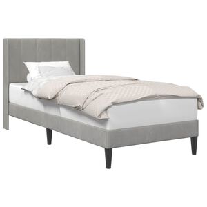 vidaXL Bedframe met hoofdeinde Lichtgrijs 90 x 200 cm Fluweel
