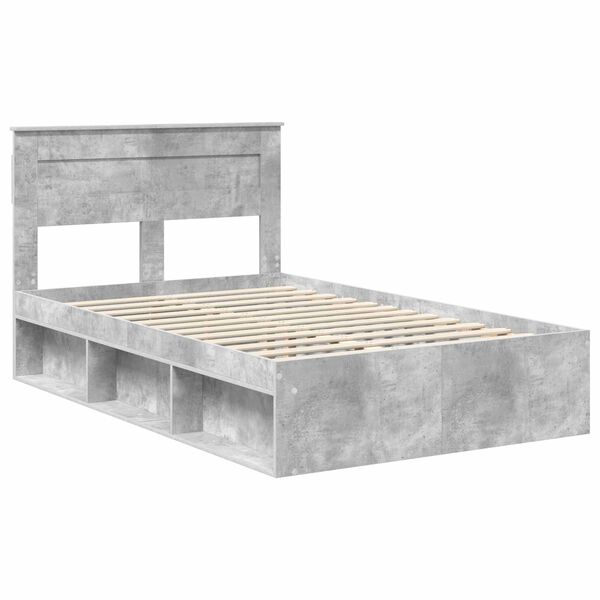 vidaXL Bedframe Concerte Grijs 135 x 190 cm Massief grenenhout