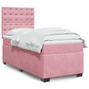 vidaXL Boxspring met matras fluweel roze 90x190 cm