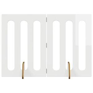 vidaXL Opvouwbaar huisdierhek 2 pcs Hoogglans Wit 100,5 x 38 x 70 cm