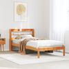 vidaXL Bedframe met hoofdbord massief grenenhout wasbruin 90x190 cm