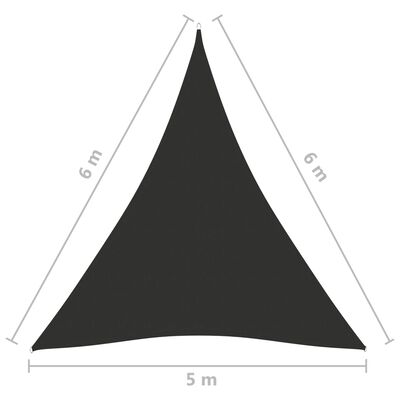 vidaXL Zonnescherm driehoekig 5x6x6 m oxford stof antracietkleurig