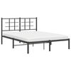 vidaXL Bedframe met hoofdbord metaal zwart 140x190 cm