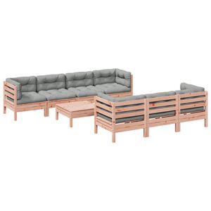 vidaXL 8-delige Loungeset met kussens massief douglas vurenhout