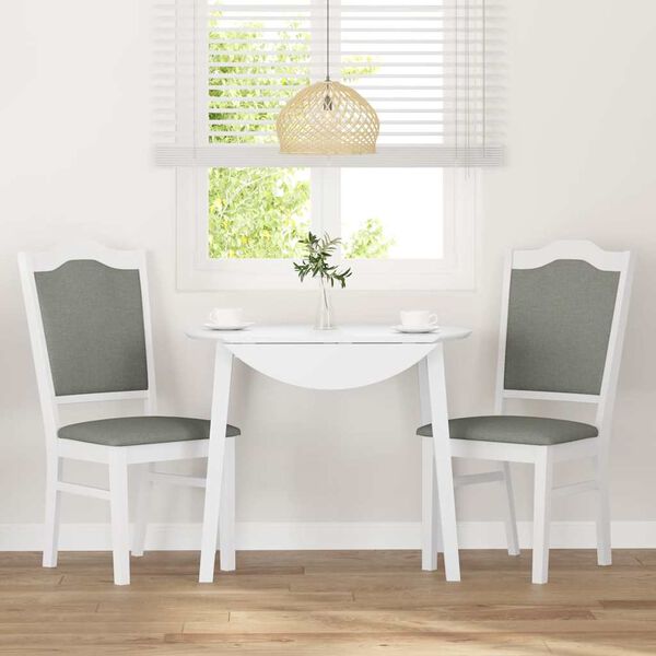 vidaXL Eetkamerstoelen met kussens 2 stuks wit massief hout rubber