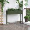 vidaXL Verhoogde Tuin Plantbak Olijfgroen 100 x 26 x 82 cm Staal