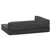vidaXL Hondenbed ergonomisch linnen-look 90x64 cm fleece donkergrijs