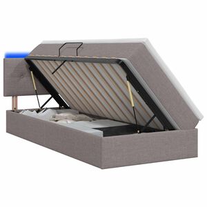 vidaXL LED Opslagbed met Matras Taupe 90 x 200 cm Stof