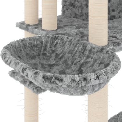 vidaXL Kattenmeubel met sisal krabpalen 191 cm lichtgrijs