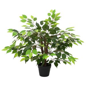 vidaXL Kunst Ficus Plant Groen 73 x 16 x 60 cm Stof en Hout