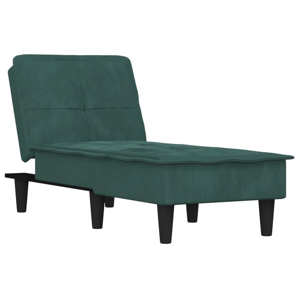 vidaXL Chaise longue fluweel donkergroen