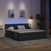 vidaXL Bed met LED-striplichten Donkergrijs 180 x 200 cm Fluweel