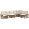 vidaXL Tuinbankenset 7 pcs Beige poly rattan