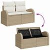 vidaXL Tuinbankenset met opslag 7 pcs Beige en Cr&egrave;me poly rattan
