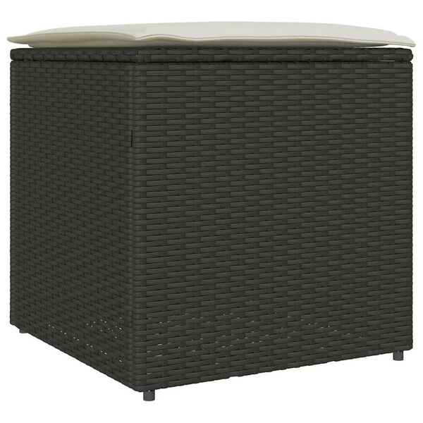 vidaXL Kussenbox met opslag Zwart 50 x 50 x 50 cm poly rattan
