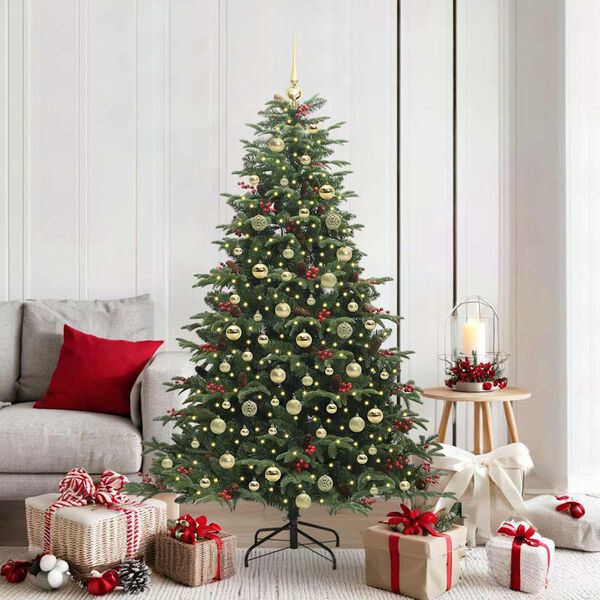 vidaXL Kunstkerstboom Groen 180 cm PVC en Metaal en Plastic